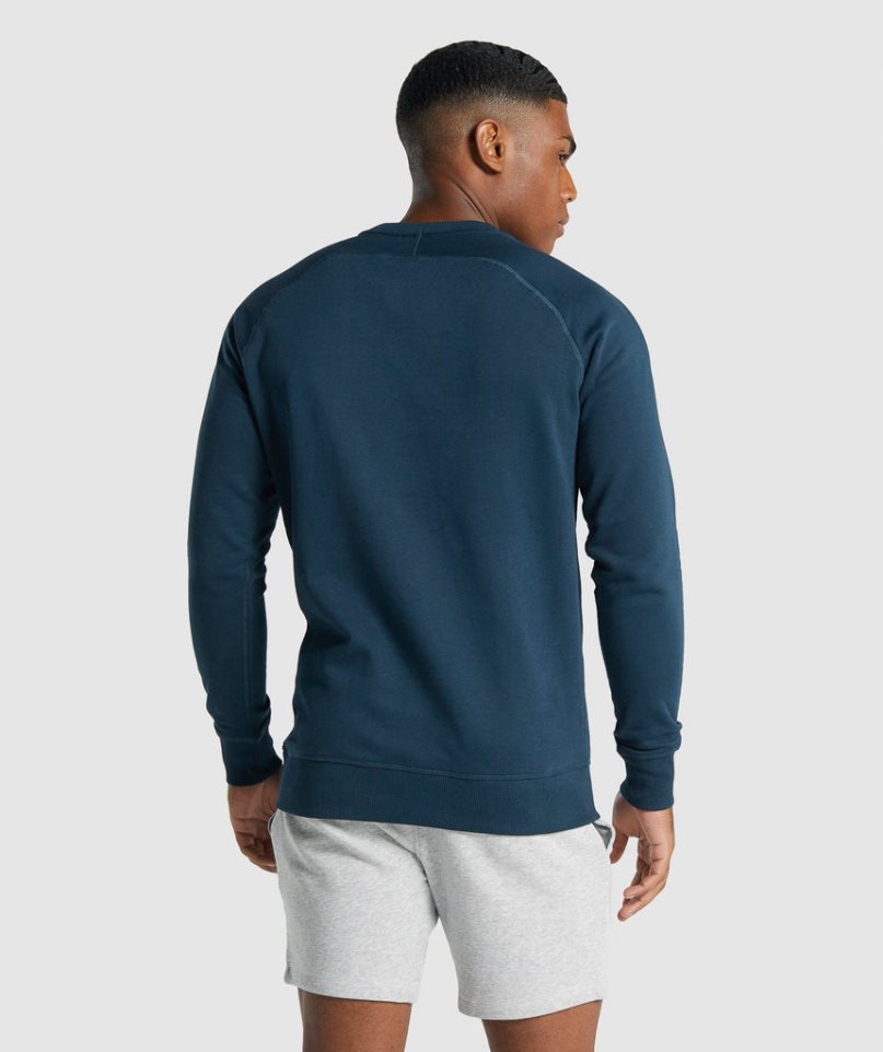 Gymshark Crest Tröjor Herr Marinblå | SE-96578M