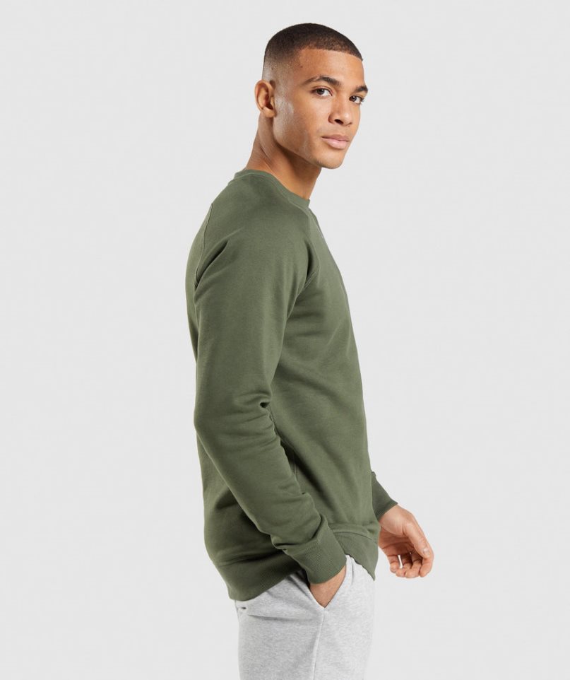 Gymshark Crest Tröjor Herr Olivgröna | SE-75932R