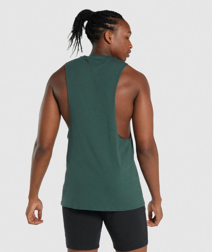 Gymshark Critical 2.0 Drop Arm Linnen Herr Mörkgröna | SE-02156M