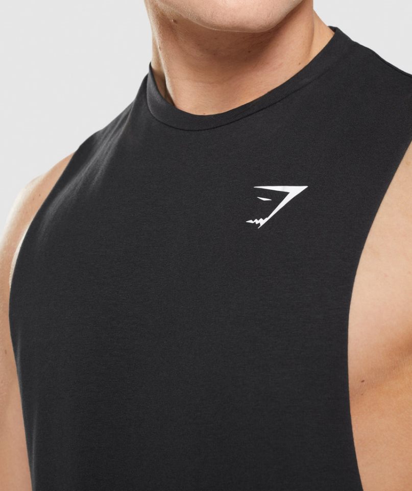 Gymshark Critical 2.0 Drop Arm Linnen Herr Svarta | SE-74862V