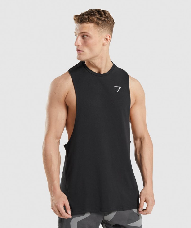 Gymshark Critical 2.0 Drop Arm Linnen Herr Svarta | SE-74862V