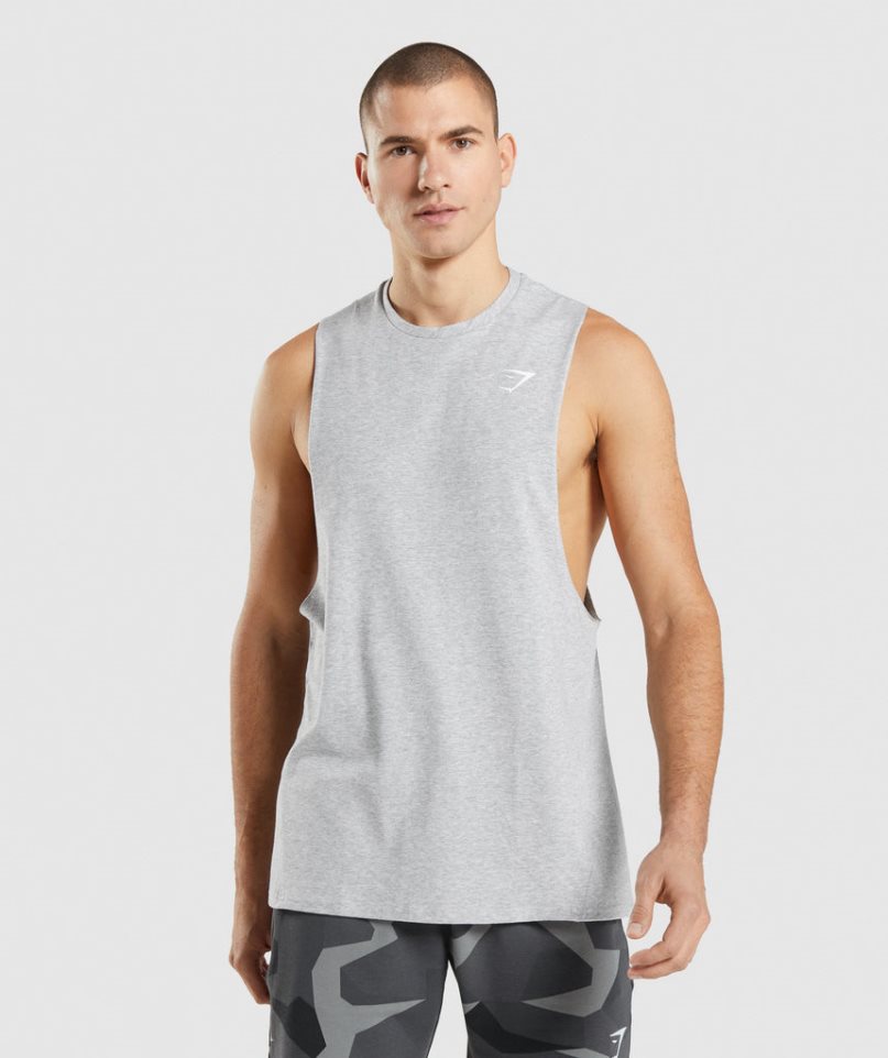 Gymshark Critical 2.0 Drop Arm Linnen Herr Ljusgrå | SE-90852I