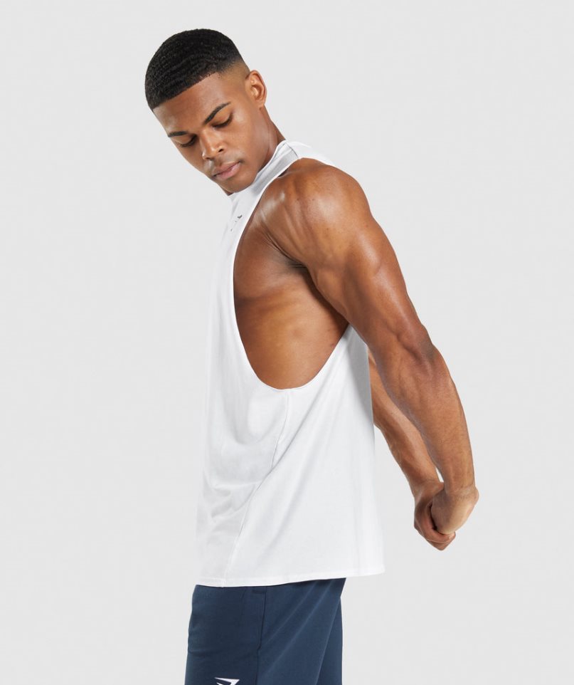 Gymshark Critical 2.0 Drop Arm Linnen Herr Vita | SE-92048E