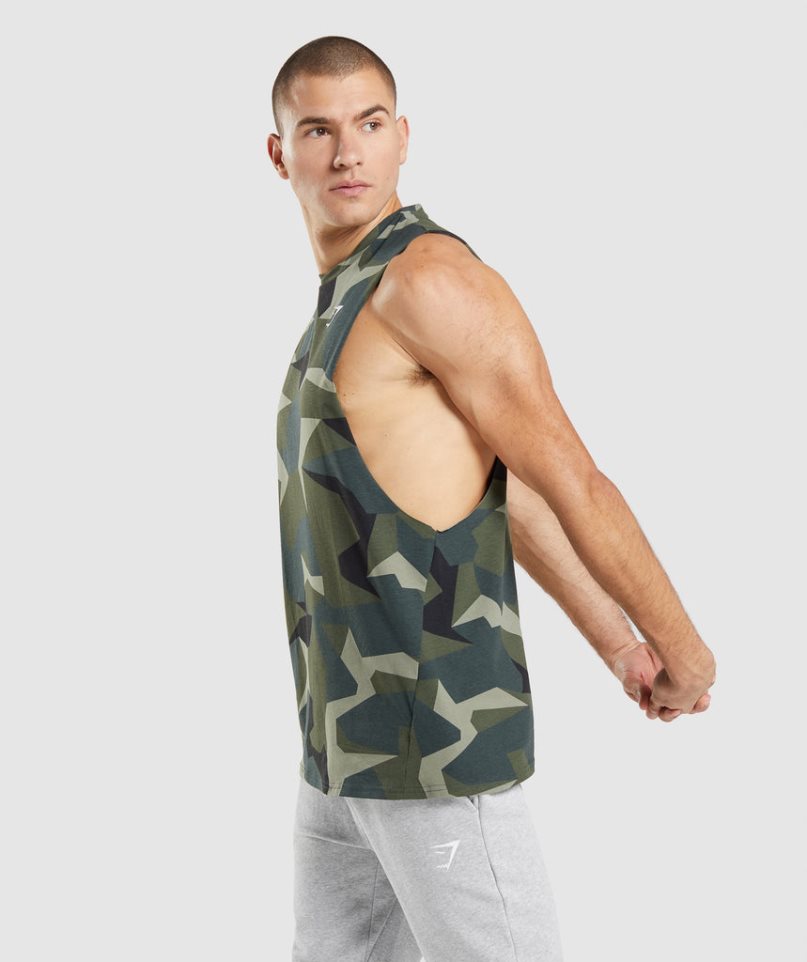 Gymshark Critical Drop Arm Linnen Herr Camo | SE-59816N