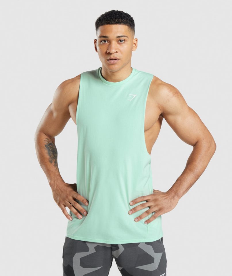 Gymshark Critical Drop Arm Linnen Herr Mintgröna | SE-43167A