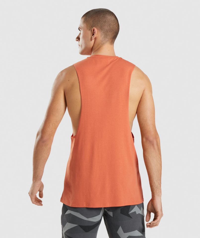 Gymshark Critical Drop Arm Linnen Herr Orange | SE-41926U