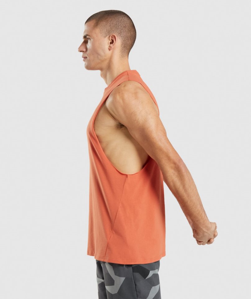 Gymshark Critical Drop Arm Linnen Herr Orange | SE-41926U