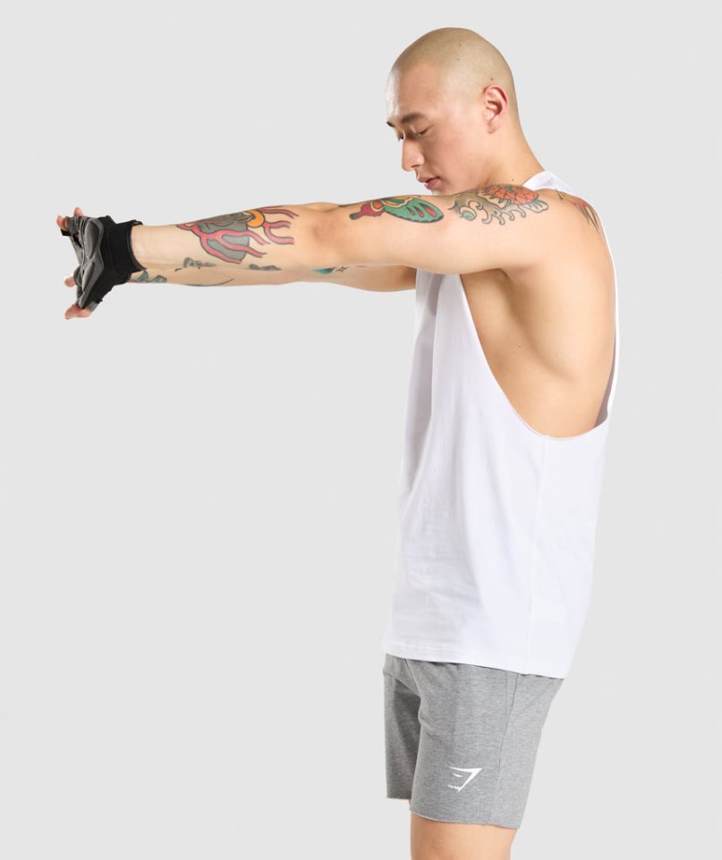 Gymshark Critical Drop Arm Linnen Herr Vita | SE-40531U