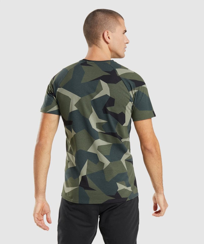 Gymshark Critical T-shirt Herr Camo | SE-37490Q