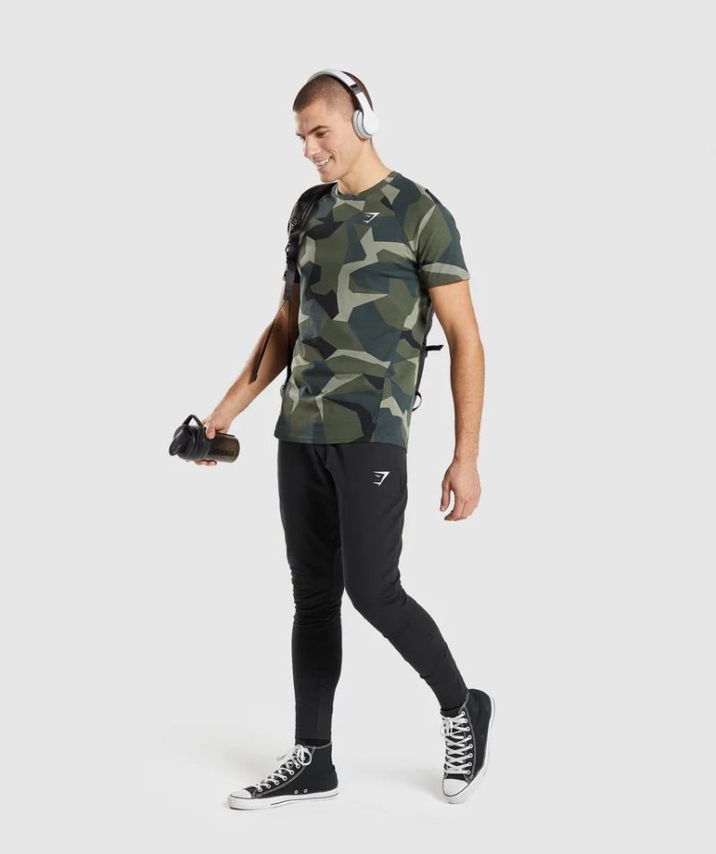 Gymshark Critical T-shirt Herr Camo | SE-37490Q