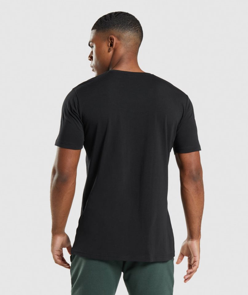 Gymshark Critical T-shirt Herr Svarta | SE-64038A