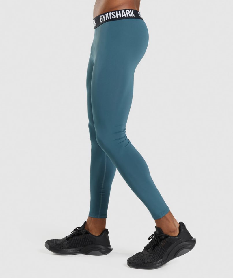 Gymshark Element Baselayer Leggings Herr Turkos | SE-49107O