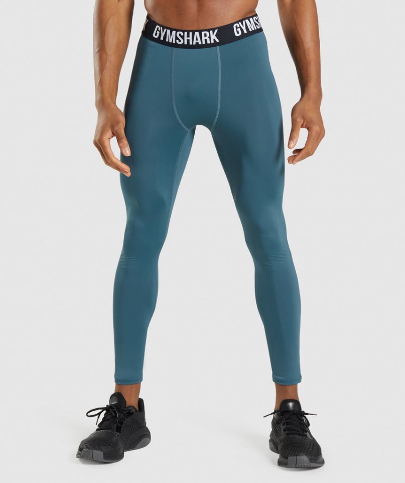 Gymshark Element Baselayer Leggings Herr Turkos | SE-49107O