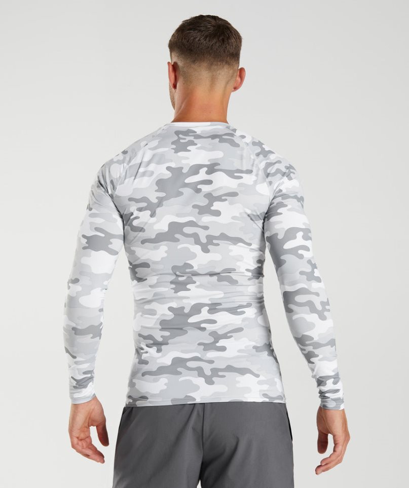 Gymshark Element Baselayer Long Sleeve Top T-shirt Herr Camo | SE-09873L