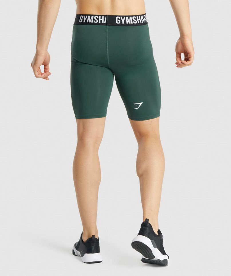 Gymshark Element Baselayer Shorts Herr Mörkgröna | SE-08375R