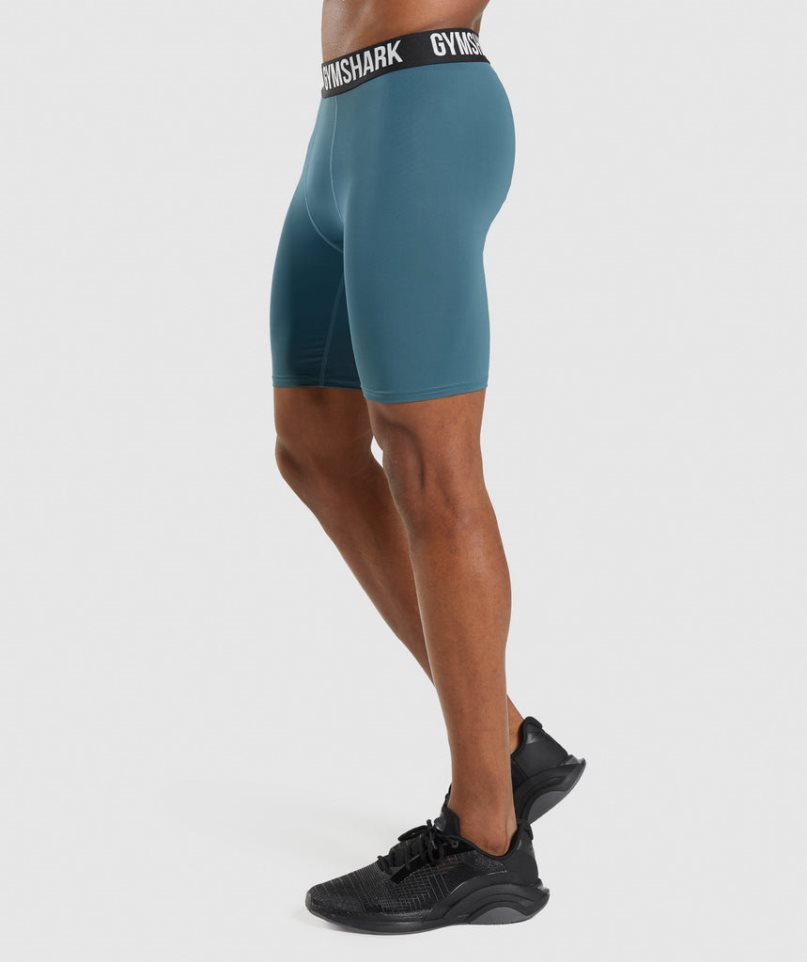 Gymshark Element Baselayer Shorts Herr Turkos | SE-37950K