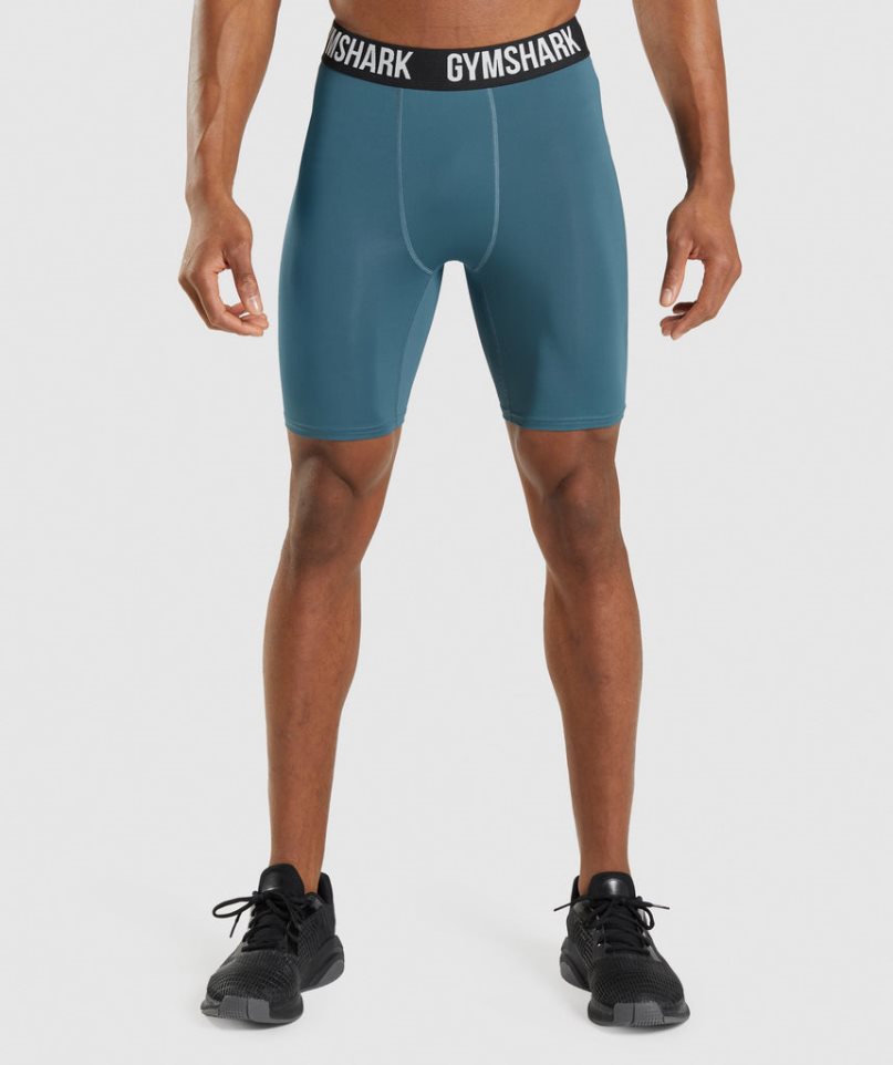 Gymshark Element Baselayer Shorts Herr Turkos | SE-37950K