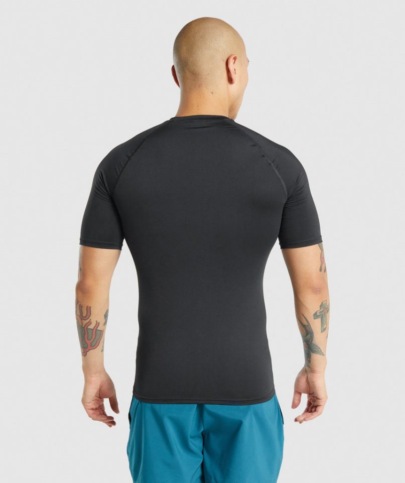 Gymshark Element Baselayer T-shirt Herr Svarta | SE-09625Q