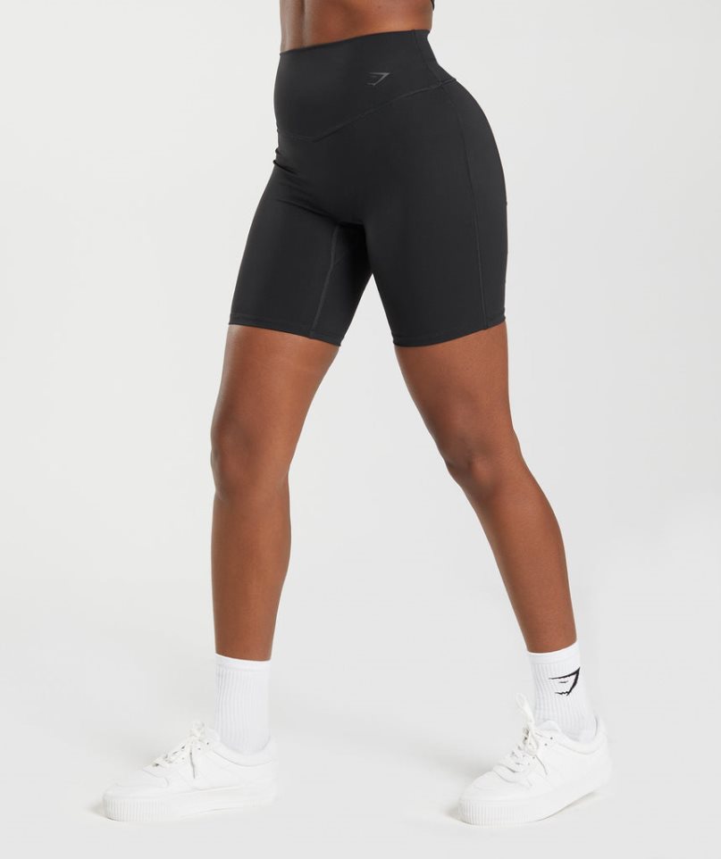 Gymshark Elevate Cycling Shorts Dam Svarta | SE-18596Z