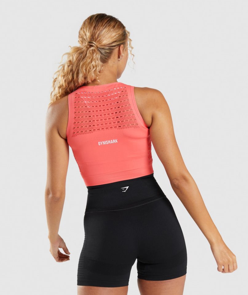 Gymshark Energy Seamless Beskurna Toppar Dam Rosa | SE-25063C