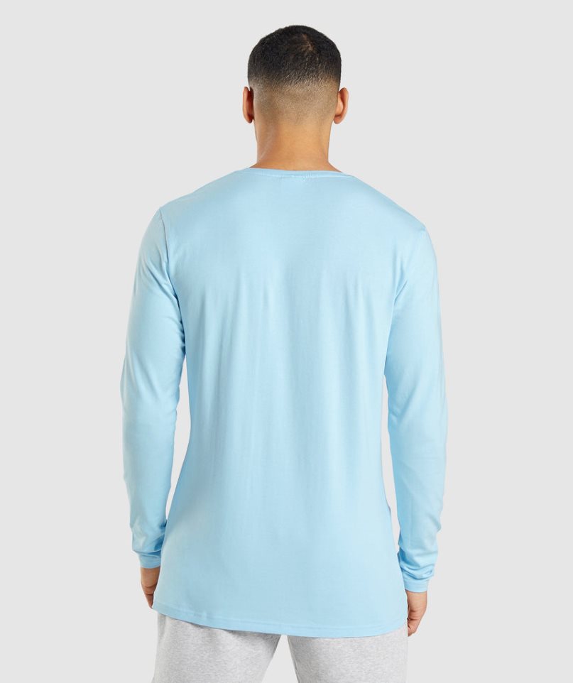 Gymshark Essential Long Sleeve T-shirt Herr Ljusblå | SE-06981K