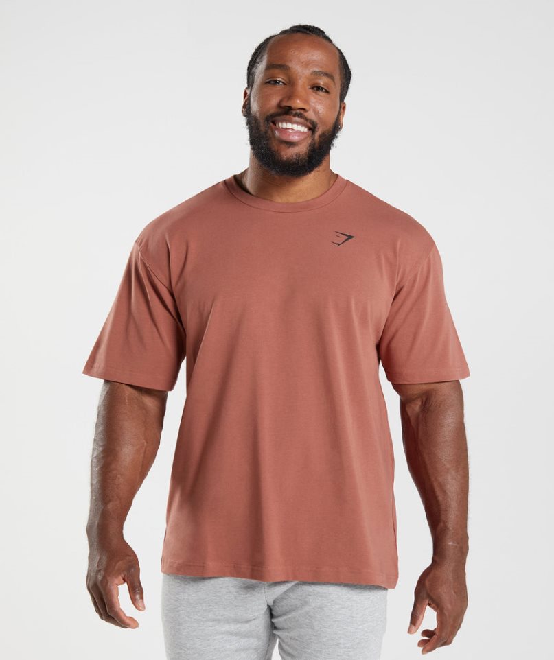 Gymshark Essential Oversized T-shirt Herr Rosa | SE-35218M