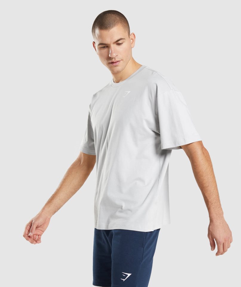 Gymshark Essential Oversized T-shirt Herr Ljusgrå | SE-35267A