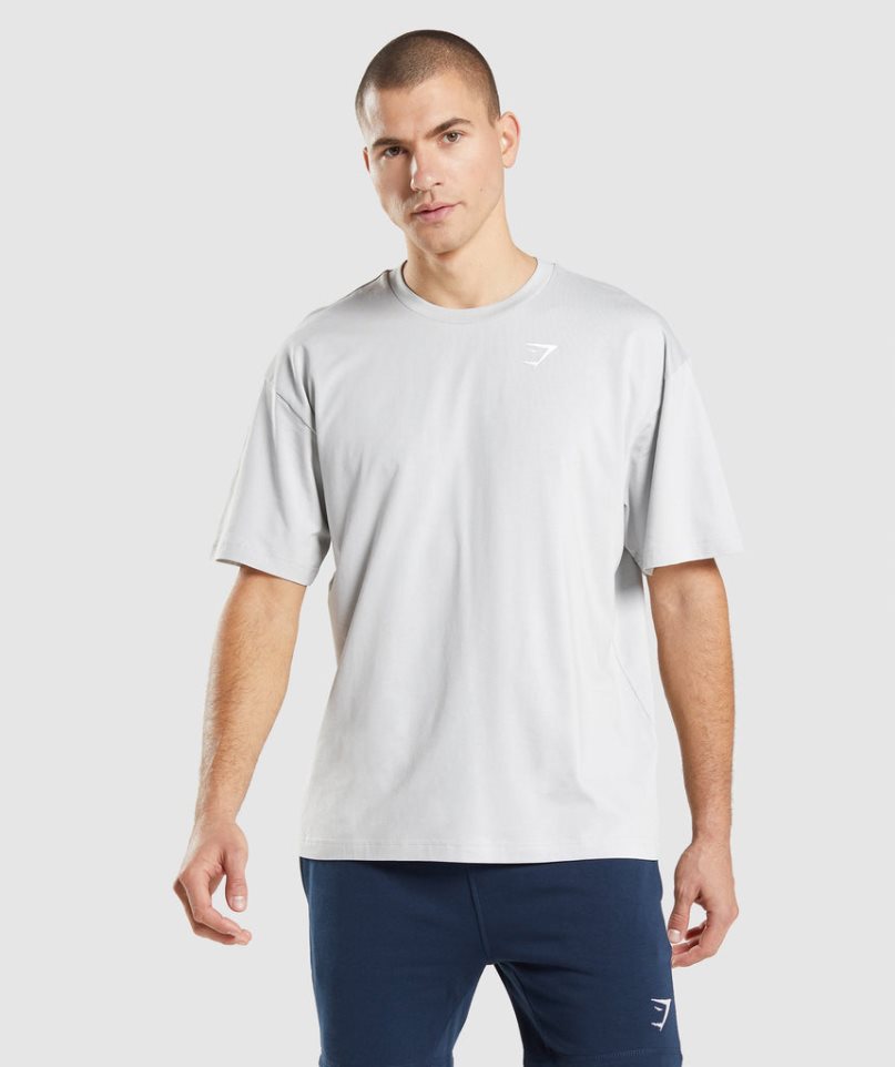 Gymshark Essential Oversized T-shirt Herr Ljusgrå | SE-35267A