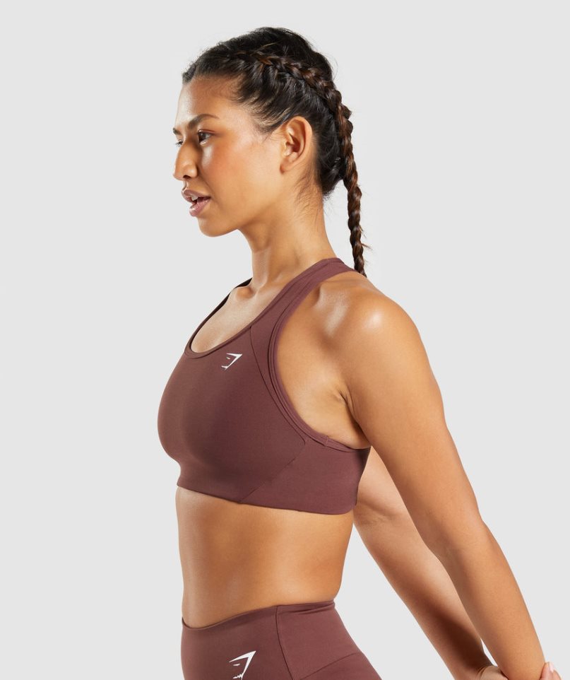 Gymshark Essential Racer Back Sport Bh Dam Mörkbruna | SE-14290U