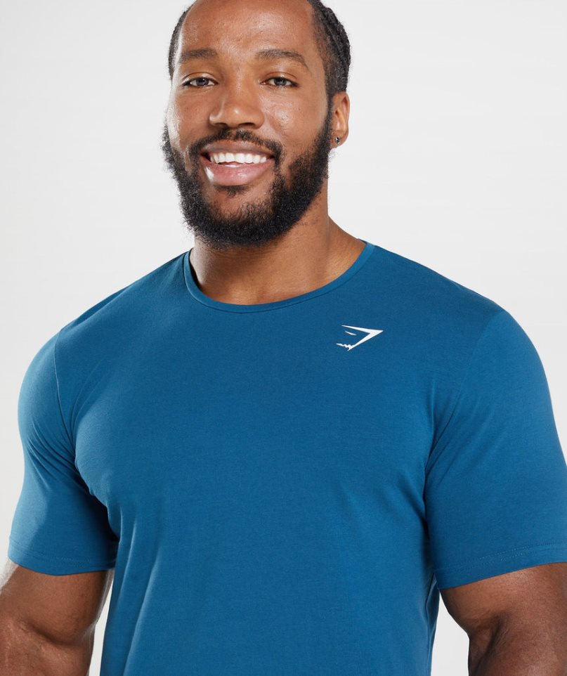 Gymshark Essential T-shirt Herr Blå | SE-38754N