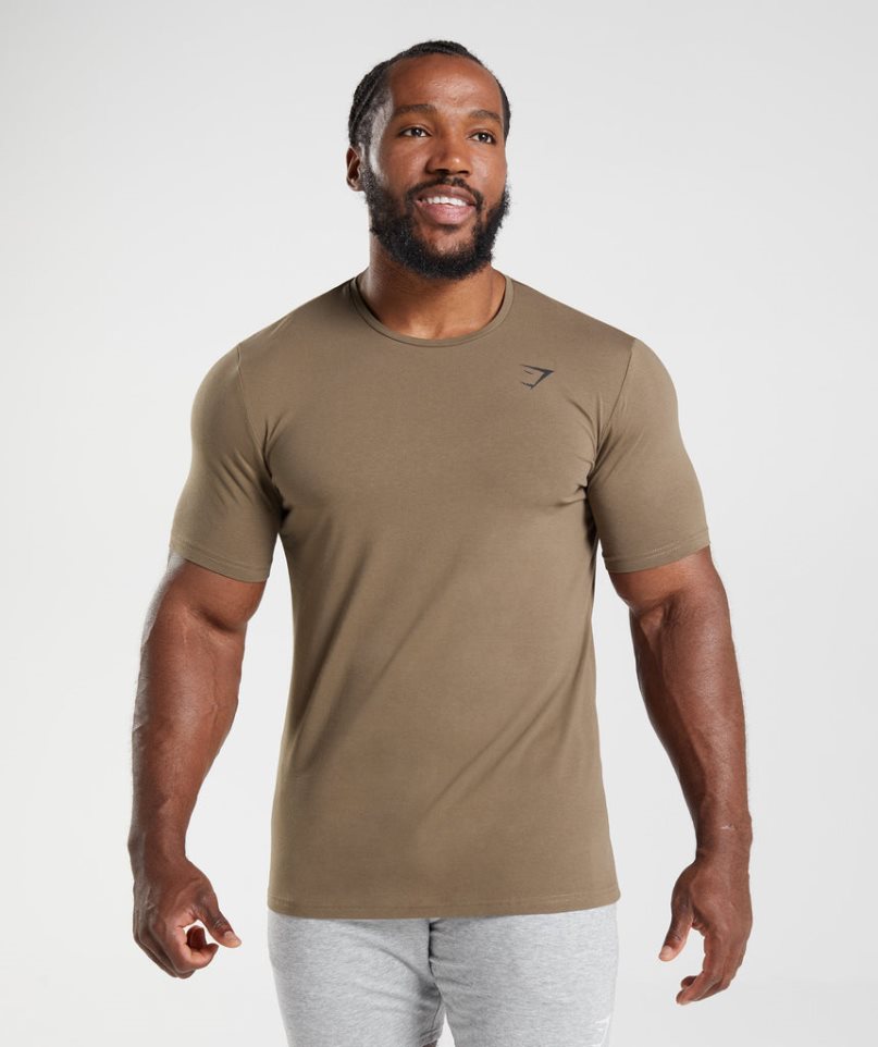 Gymshark Essential T-shirt Herr Bruna | SE-41706Y