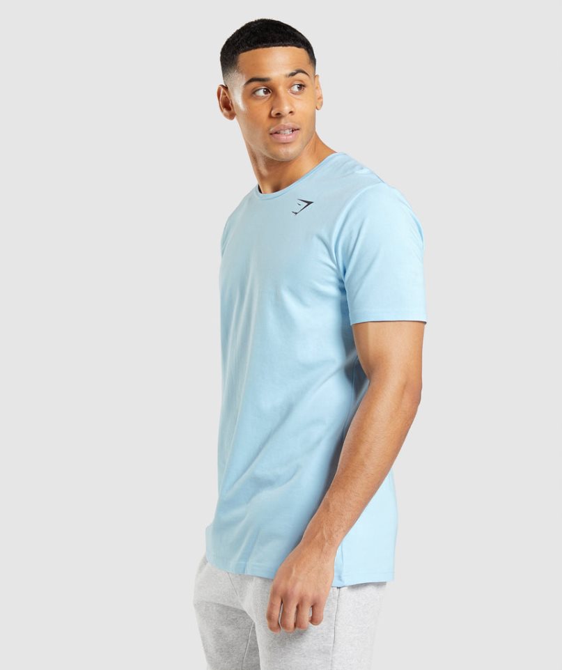 Gymshark Essential T-shirt Herr Ljusblå | SE-49835L