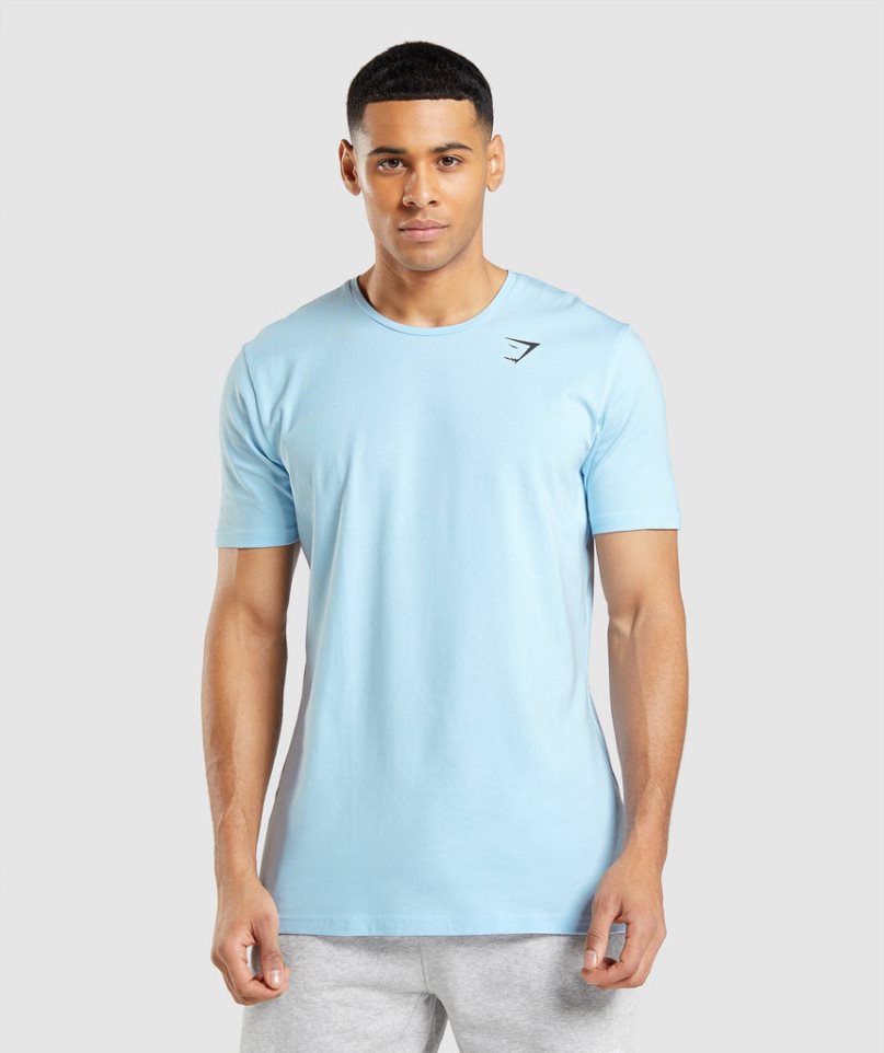 Gymshark Essential T-shirt Herr Ljusblå | SE-49835L