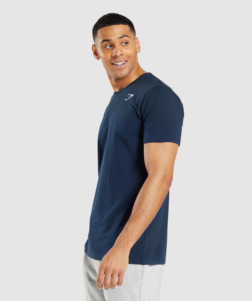 Gymshark Essential T-shirt Herr Marinblå | SE-45127A