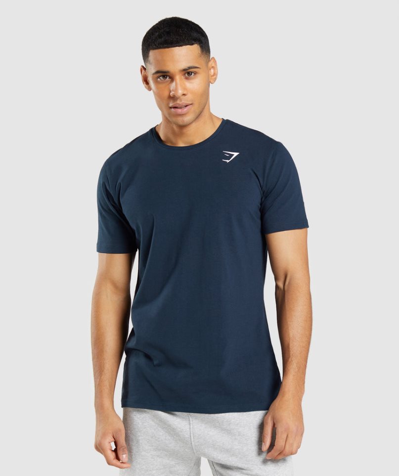 Gymshark Essential T-shirt Herr Marinblå | SE-45127A