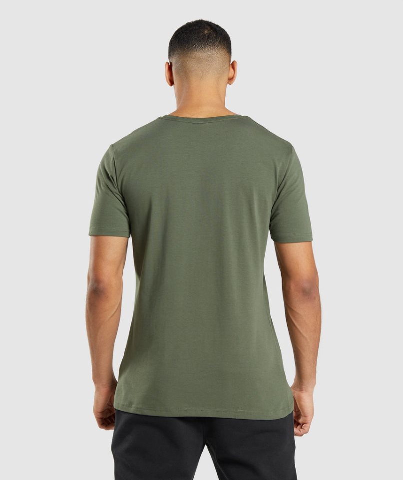 Gymshark Essential T-shirt Herr Olivgröna | SE-26493W