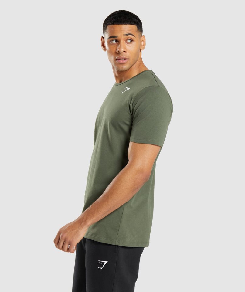 Gymshark Essential T-shirt Herr Olivgröna | SE-26493W