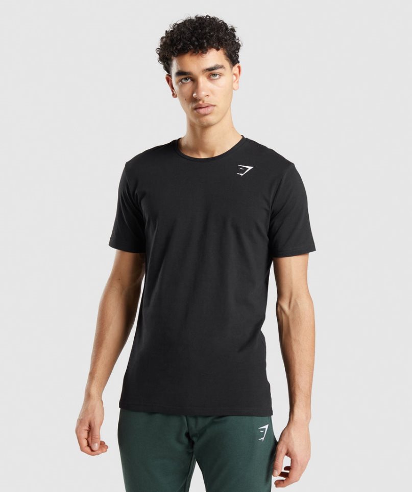 Gymshark Essential T-shirt Herr Svarta | SE-94817J