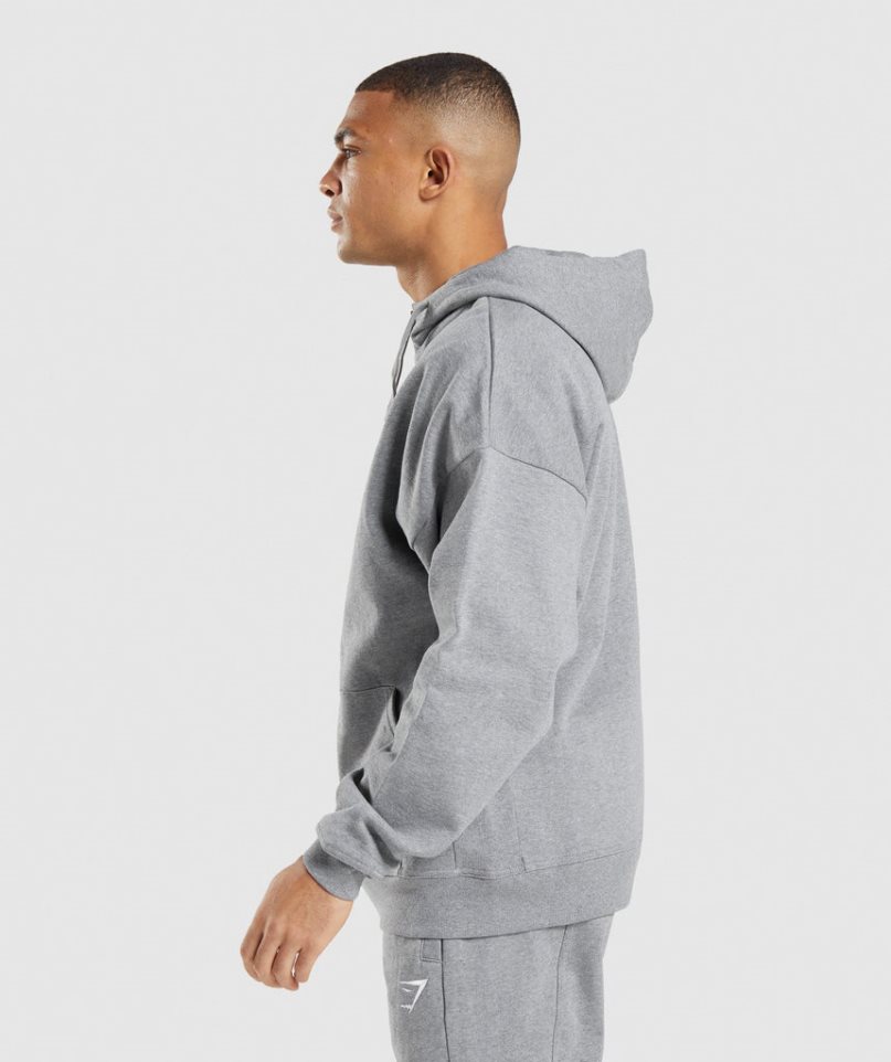 Gymshark Essential Zip Up Hoodie Herr Grå | SE-67429M