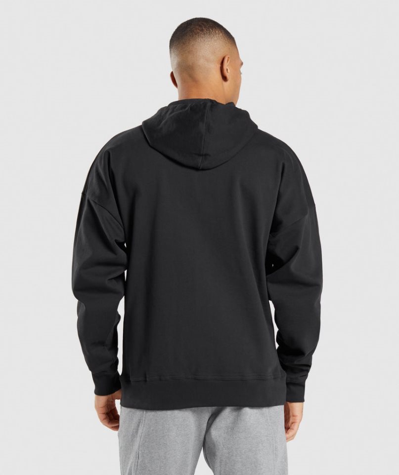 Gymshark Essential Zip Up Hoodie Herr Svarta | SE-86915O