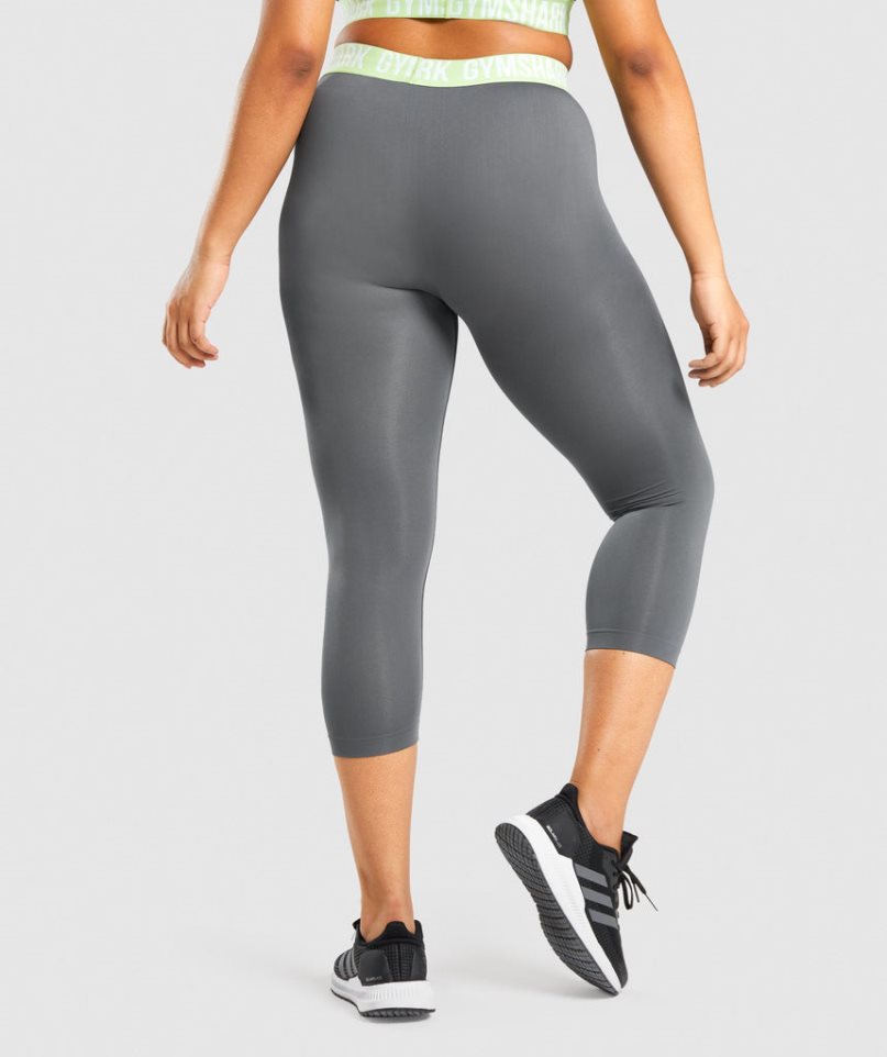 Gymshark Fit Seamless Cropped Leggings Dam Grå | SE-26395X