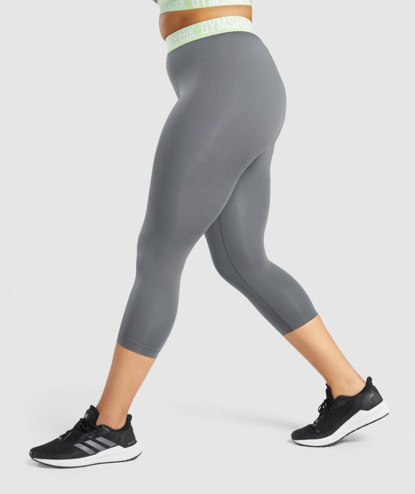 Gymshark Fit Seamless Cropped Leggings Dam Grå | SE-26395X