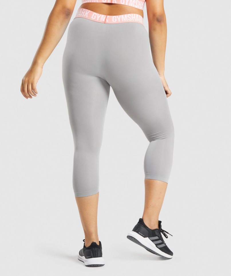 Gymshark Fit Seamless Cropped Leggings Dam Ljusgrå | SE-36210Y