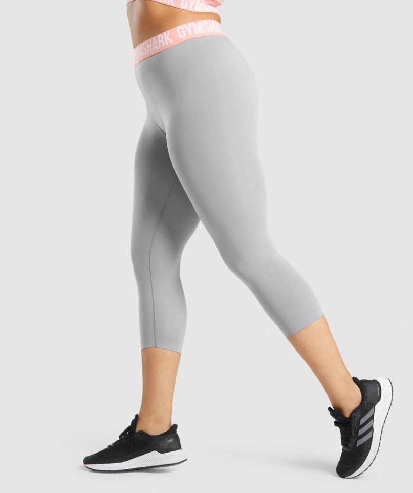 Gymshark Fit Seamless Cropped Leggings Dam Ljusgrå | SE-36210Y