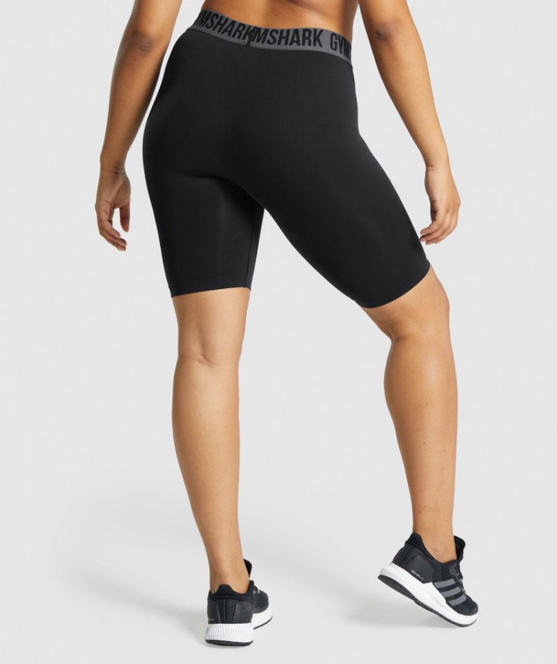 Gymshark Fit Seamless Cycling Shorts Dam Svarta | SE-18743I