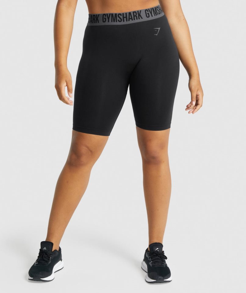 Gymshark Fit Seamless Cycling Shorts Dam Svarta | SE-18743I