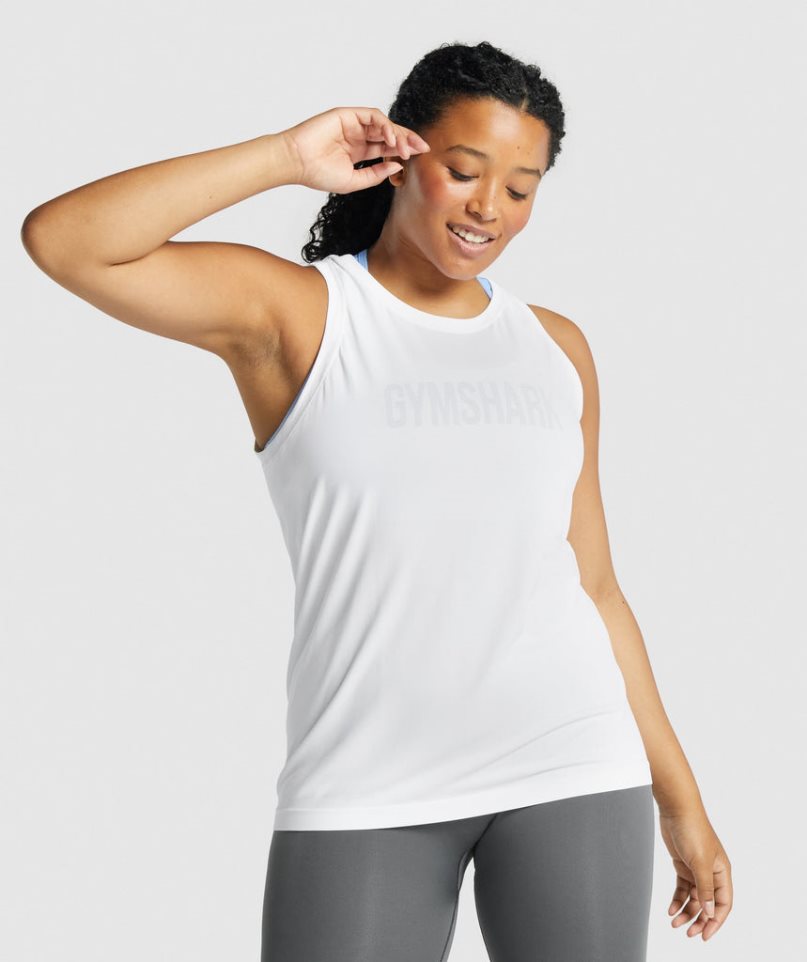 Gymshark Fit Seamless Loose Linnen Dam Vita | SE-57123Y