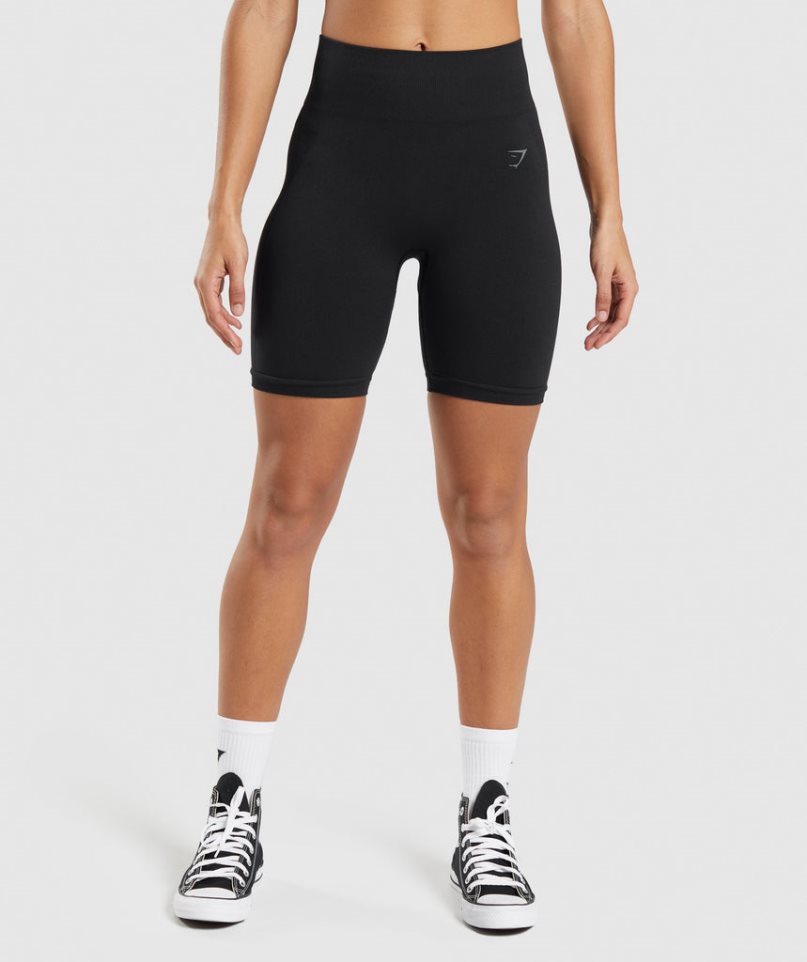 Gymshark Flex Cycling Shorts Dam Svarta | SE-08947G