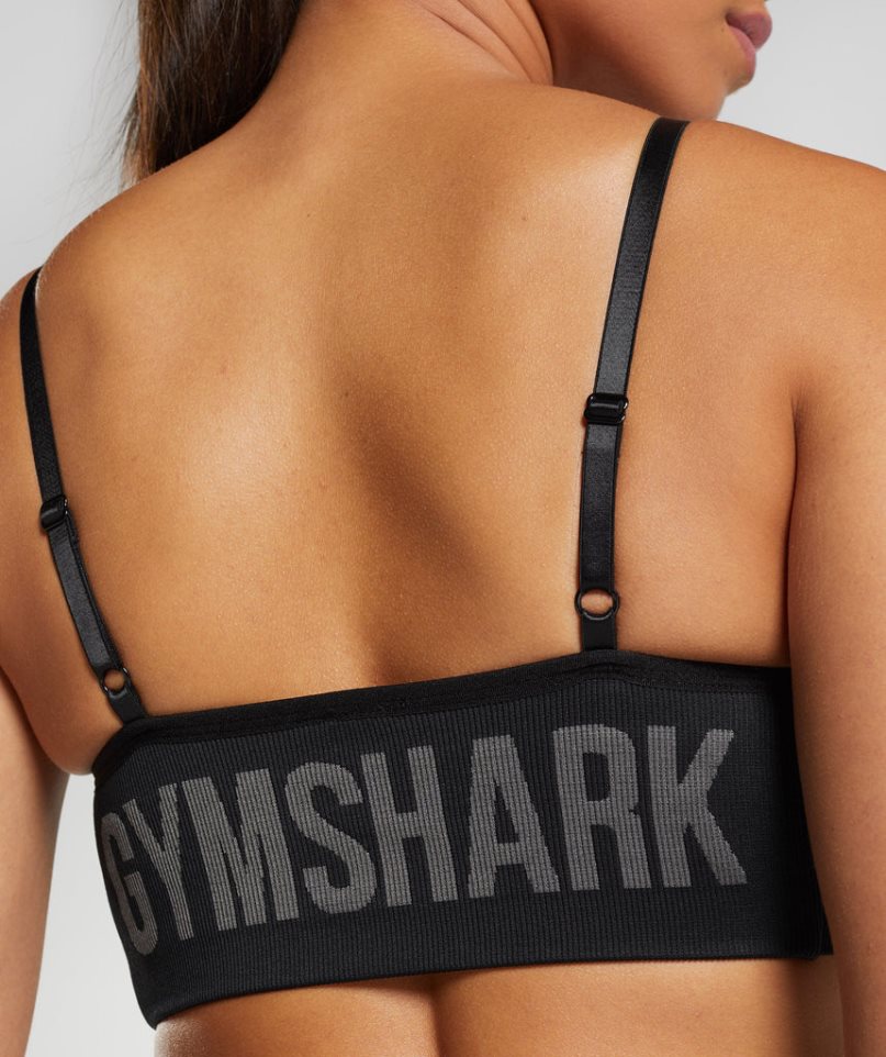 Gymshark Flex Snörade Sport Bh Dam Svarta | SE-09254M