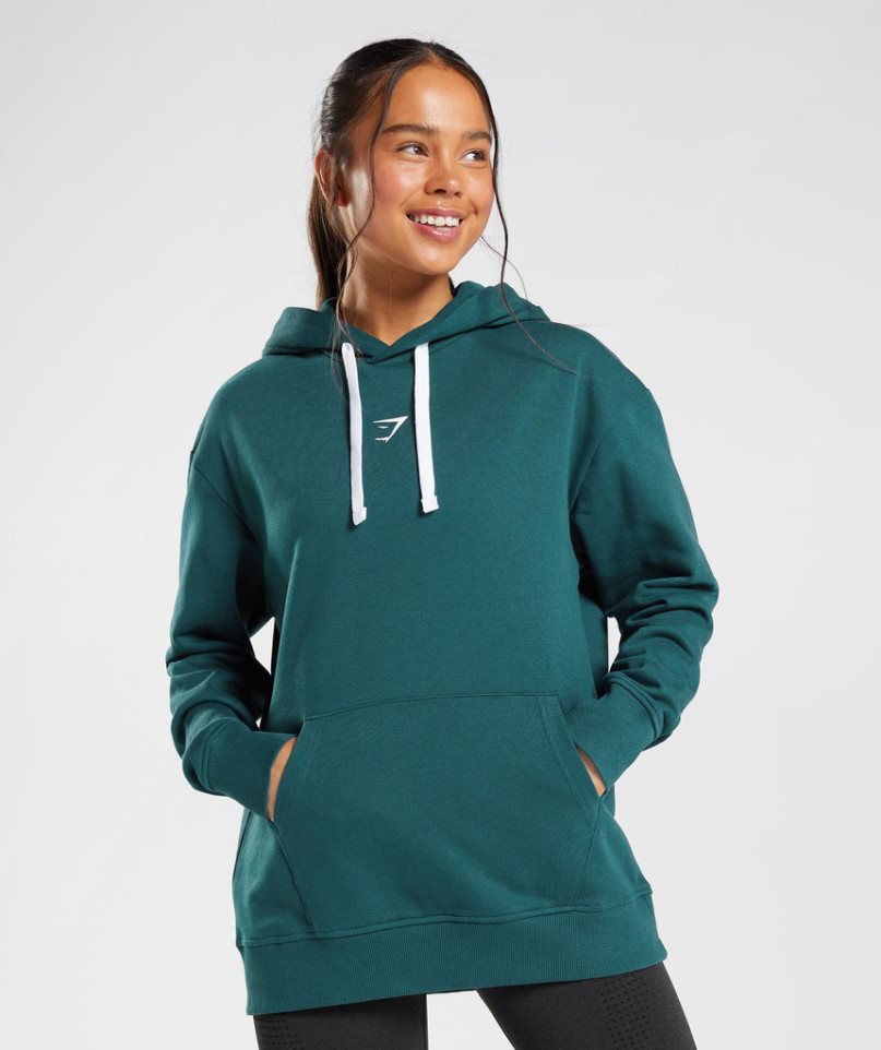 Gymshark Fraction Hoodie Dam Mörkgröna | SE-93150O